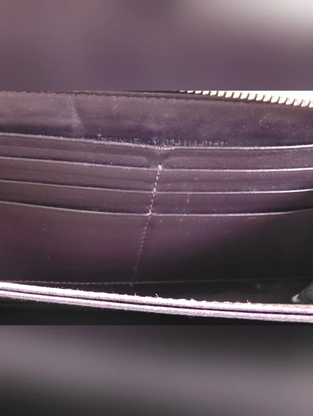 Christian Dior Cannage Patent Leather Zip Around Wallet Burgundy | COA